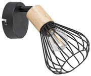 Rabalux 3147 - Faretto da parete FARFALLE 1xE14/25W/230V nero/faggio