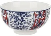 Ciotola in ceramica decori blu rossi orientali 16x9 cm Sushiko