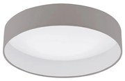 Plafoniera Contemporanea Palomaro 1 Led Plastica Bianco Diffusore Tortora