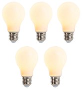 Set di 5 lampadine LED dimmerabili E27 A60 opale 5W 380lm