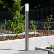 Lindby lampione Kristof, acciaio inox, altezza 110 cm, E27