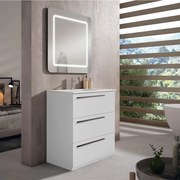 Mobile sottolavabo e lavabo Mia bianco opaco L 80 cm