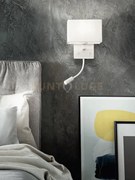 Applique shadow led 3w 1 luce e27 bianco con paralume