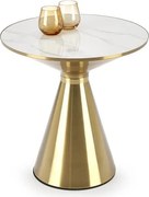 Tavolino da caffè Tribeca effetto marmo bianco/oro