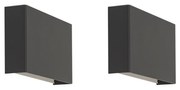 Set di 2 lampade da parete moderne nere - Otan