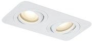 Faretto da incasso rotondo bianco GU10 50mm orientabile e inclinabile IP44 2 luci - Alberto