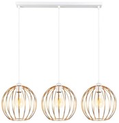 Lampadario a sospensione con filo MATT 3xE27/60W/230V bianco/rame