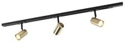 Sistema di illuminazione a binario Smart nero con oro 1 fase 3 luci incl. WiFi GU10 - Iconic Jeana