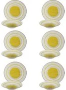 Servizio 12 piatti porcellana giallo Luna
