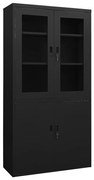 Armadio Per Ufficio Nero 90x40x180 Cm İn Acciaio /