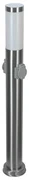 Paletto da giardino con Doppia Presa Corrente, 80cm, Acciaio Inox, E27 Colore Inox