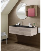 Mobile sottolavabo e lavabo Neo rovere grigio L 120 x H 32 x P 48 cm 1 vasca