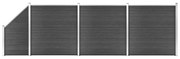 Set Pannelli Di Recinzione İn Wpc 619x(105-186) Cm Nero /