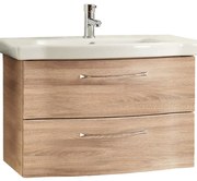 Mobile da bagno sotto lavabo Solitaire rovere castello L 75 x H 49 x P 42.7 cm 2 cassetti, lavabo non incluso