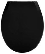 Sedile per wc nero con chiusura facilitata , 44 x 37 cm Kos - Wenko