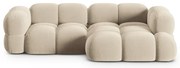 Divano angolare beige (con penisola a destra/con chaise lounge) con rivestimento in velluto Loretto – Cosmopolitan Design
