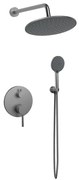 Set Doccia 3 Pezzi Ad Incasso Grigio Spazzolato Smooth Rubicer
