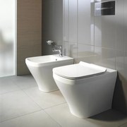 Coppia sanitari filomuro scarico a parete durastyle bianco WC: P 55 x L 38 x H 56 cm, bidet: P 60 x L 38.5 x H 24 cm