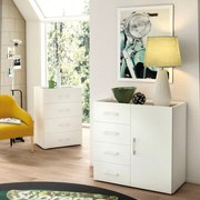 Mobile Multiuso L 90 x H 87 x P 41 cm bianco