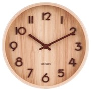 Orologio da parete marrone chiaro in legno di tiglio Piccolo, ø 22 cm Pure - Karlsson
