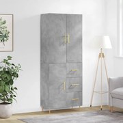 Credenza grigio cemento 69,5x34x180 cm in legno multistrato