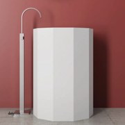 Lavabo Freestanding Decangolare "Howland" In ArtStone Finitura Bianco Opaco