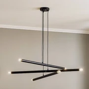 ALDEX Lampada a sospensione Tubo, nero, 6 luci