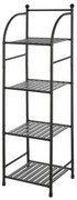 Scaffale bagno H 116 in metallo design nero con quattro ripiani