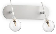 Applique Moderna Maracas Metallo Bianco 2 Luci 2W 3000K Luce Calda