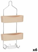 Portaoggetti da Doccia 28 x 60 x 14 cm Beige Metallo Plastica (6 Unità)