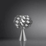 Lampada Da Tavolo A Cono 1 Luce Cloud In Polilux Silver Made In Italy