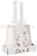 Porta bicchieri farfalloso bianco marmo