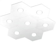 Plafoniera Moderna Hexagon Metallo Bianco 7 Luci Led 12X7W