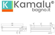 Kamalu - Portsalviette a barre 60cm in acciaio inox finitura oro rosa | ART-OR