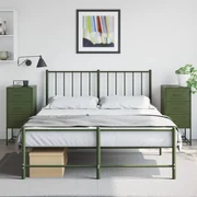 Comodini 2 Pz Verde Oliva 36x39x78 Cm İn Acciaio /