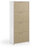 Scarpiera 4 ante doppia profondità L 67 x H 147 x P 28 cm 18 paia, beige