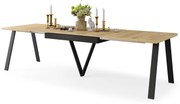 AVERY Rovere Craft Gold/struttura Nera - TAVOLO LOFT/INDUSTRIALE PER SALONE /SALA DA PRANZO ESTENDIBILE  - 2 MISURE A SCELTA!