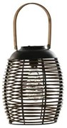 Lampada ad energia solare DKD Home Decor Marrone Nero Bambù Rattan 22 x 22 x 39 cm