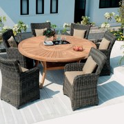 Set tavolo e sedie Australia marrone per 6 persone
