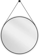 Mexen String specchio da bagno rotondo 70 cm, cornice nera - 9854-070-070-000-70