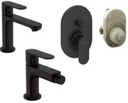 Hansgrohe Rebris S Set Miscelatori Lavabo Coolstart Bidet con scarico e Doccia 2 Vie e Parte Incasso Nero Opaco