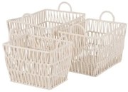 Set di Cesti Bianco Corda 45 x 35 x 36 cm (3 Pezzi)