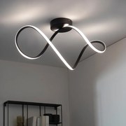 Plafoniera LED moderno Irena, nero 29x30 cm dimmerabile, 2280 lumen INSPIRE