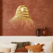 Lampadario Natura Majorel nero paralume beige E27 Ø36cm COREP