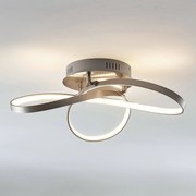Plafoniera a LED Saliha Lindby, dimmerabile, Alluminio / Grigio / Zincato, Soggiorno / Sala da pranzo, Alluminio, Moderno, Plafoniera LED