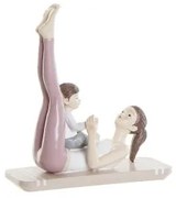 Statua Decorativa DKD Home Decor Rosa Yoga Scandi 15,5 x 6,5 x 17 cm