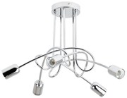 Plafoniera moderno Zeta Ø 48 cm cromo IP20, 5XE27