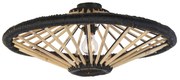 Lampadario orientale in bambù con nero 60 cm - Evalin