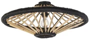Lampadario orientale in bambù con nero 60 cm - Evalin