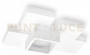 Side lampada da soffitto 1 luce cubo lm gx53 in gesso bianco 33,5cm